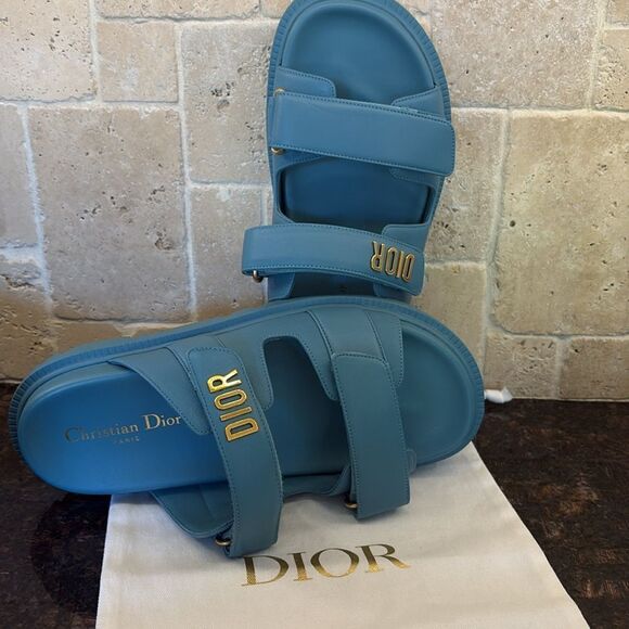 DIOR ACT DiorAct Dior-Act Lambskin Leather Dad Flat Sandals Shoe 38 NWT $1190 - Picture 8 of 9